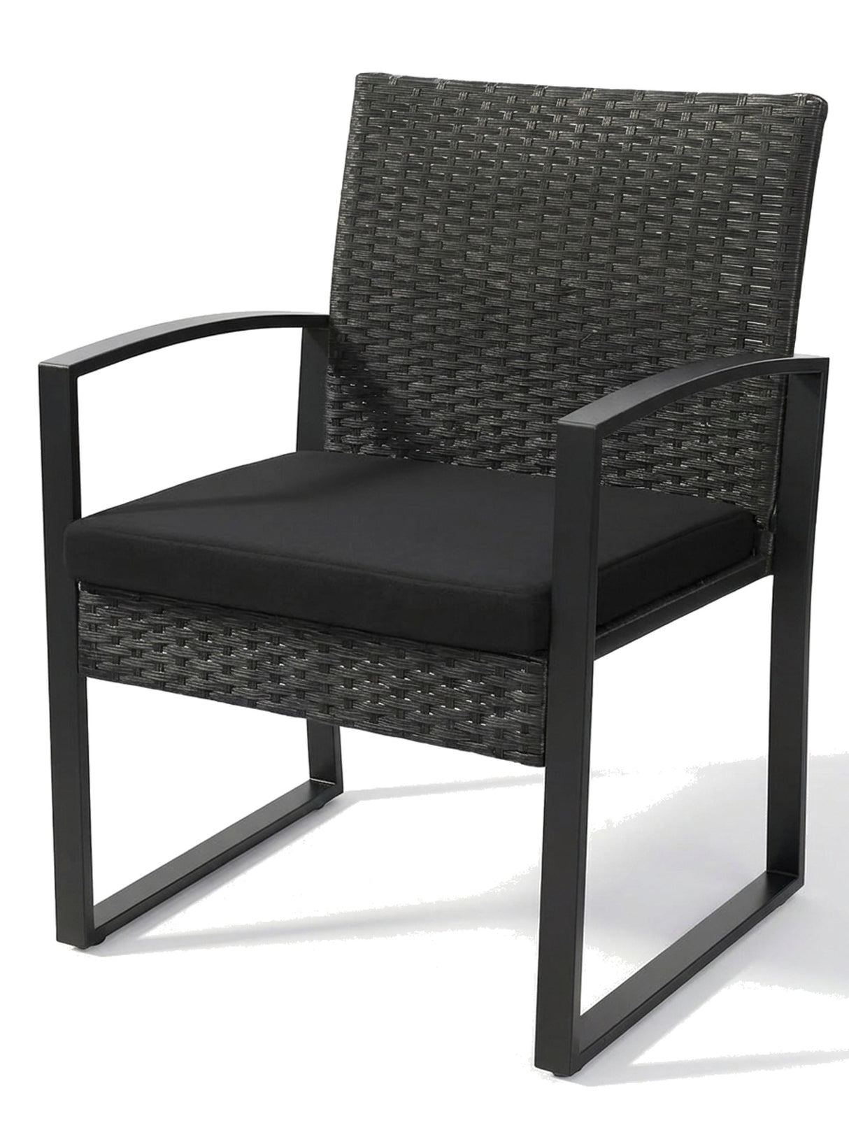 Nero single conversation chair, studio view on white