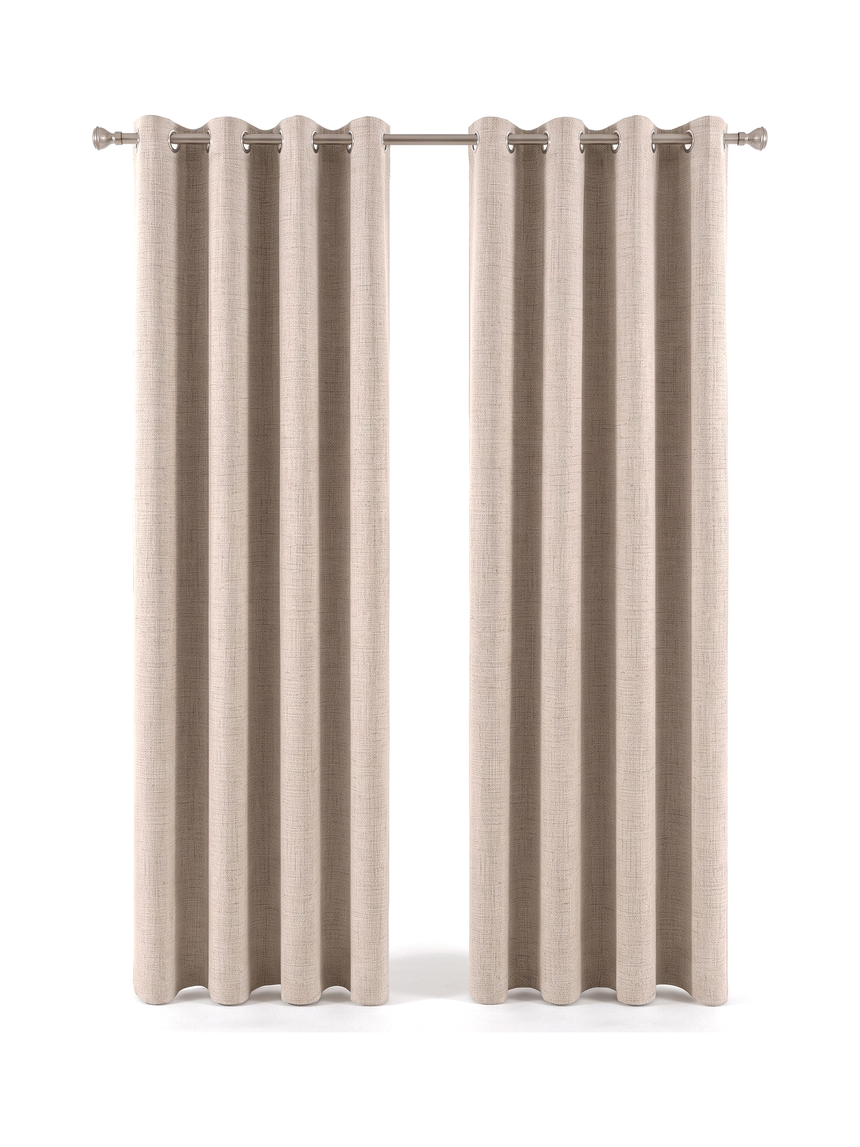 Linden linen curtains, pair on rod — studio white