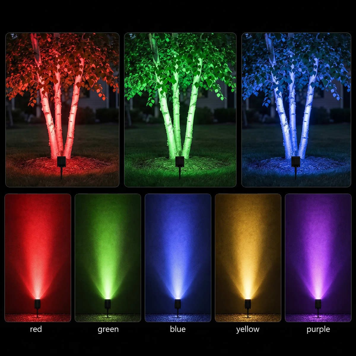 Vale RGB color-changing modes on a tree
