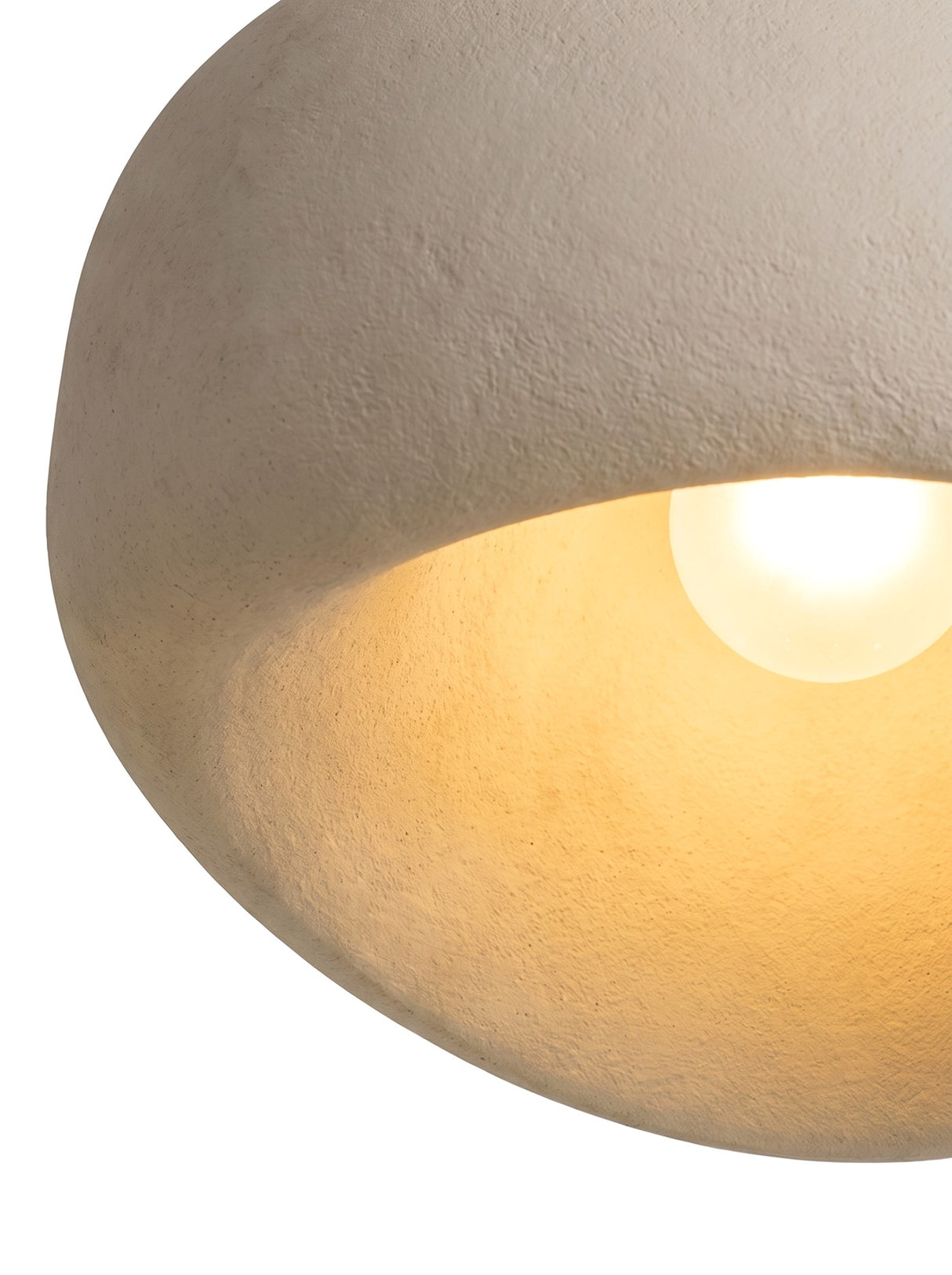 Close-up of the warm glow from the scooped underside