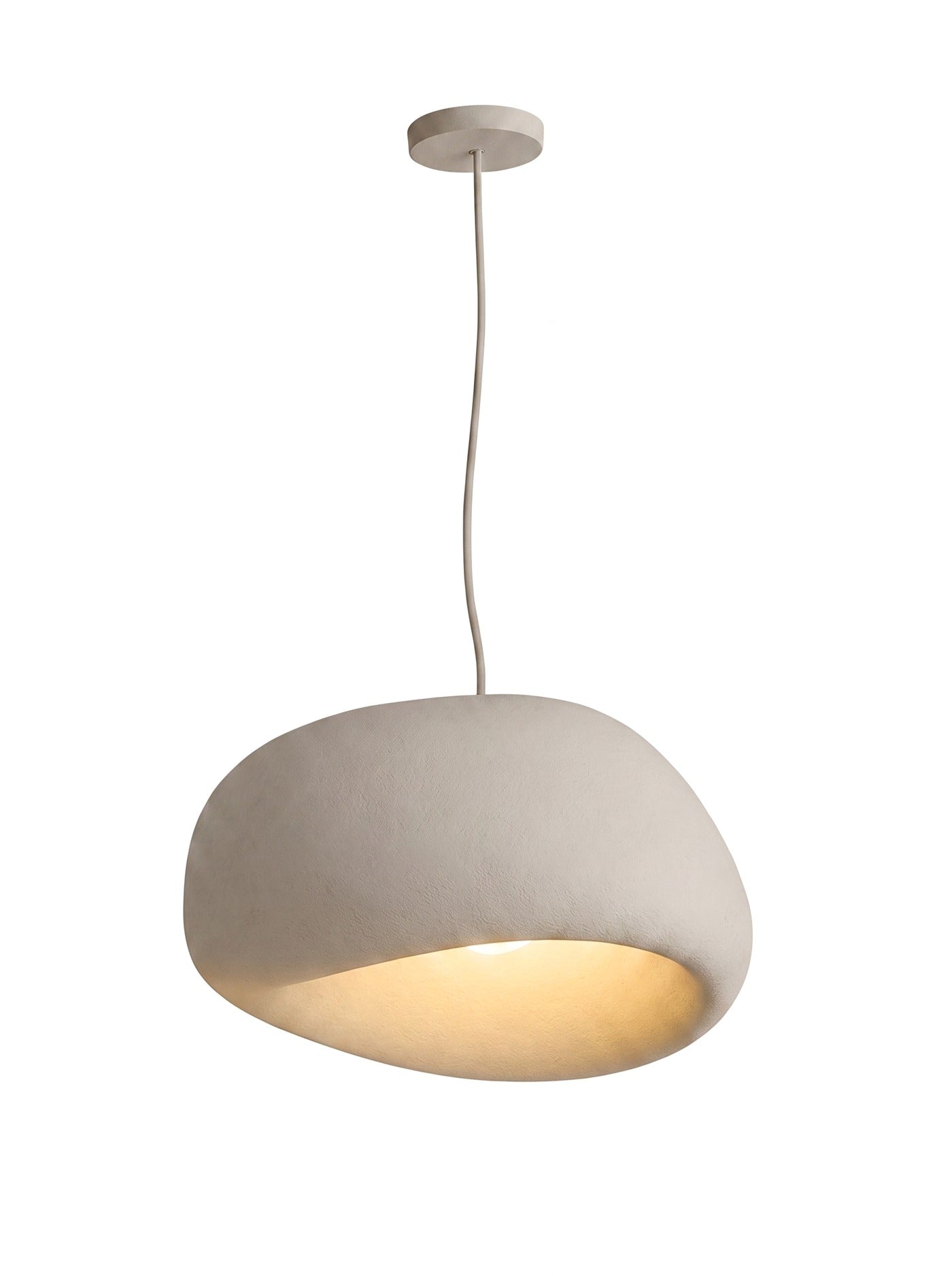 Saku pendant in stone grey finish, front view