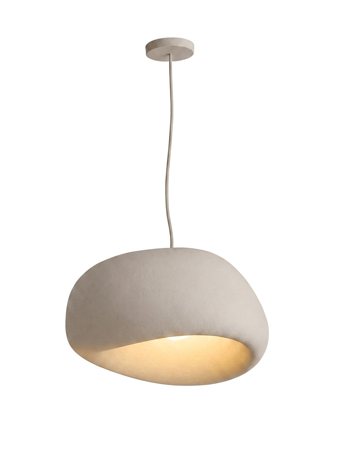 Saku pendant in stone grey finish, front view