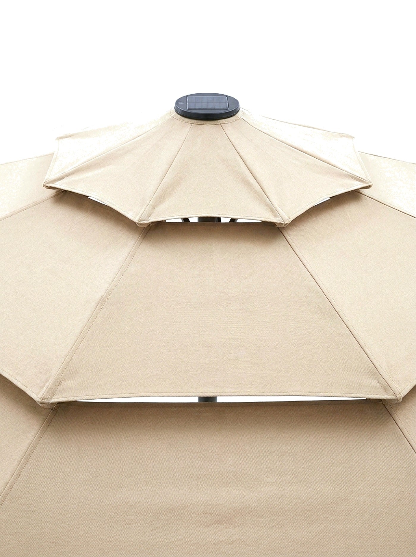 Sera three-layer vented top with solar panel, close-up on white