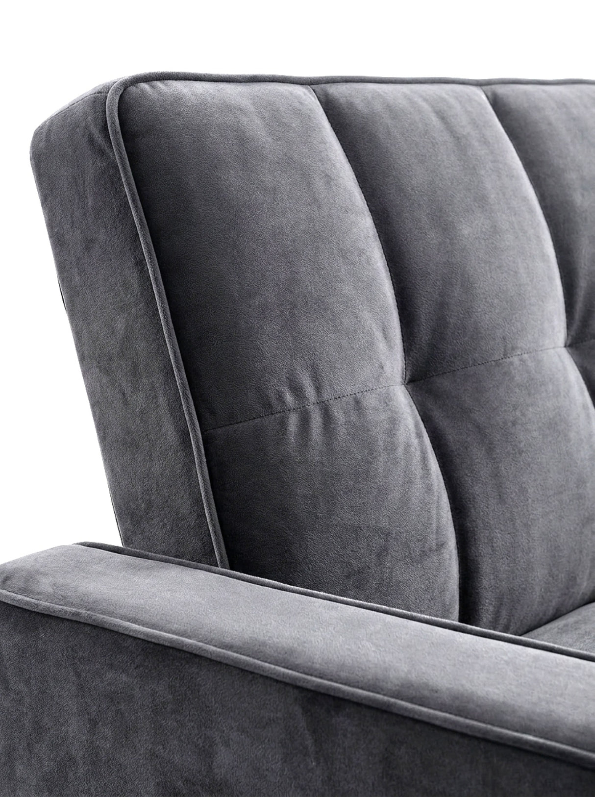 Sonno channel-tufted velvet upholstery detail
