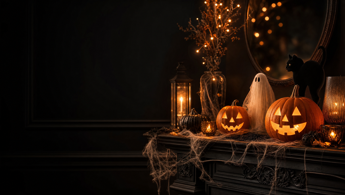 Halloween collection — glowing jack-o'-lanterns and spooky decor
