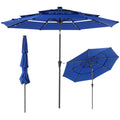 10FT Outdoor Patio Umbrella with Solar LED Lights | Durable & Adjustable Shade for Evening Gatherings