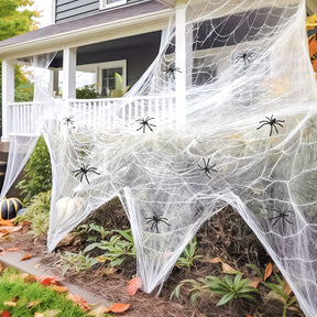 Real 200 sqft Halloween spider web with spiders product photo