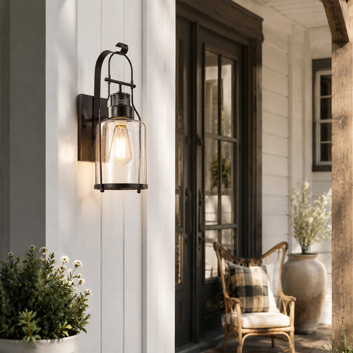 Carson outdoor wall lantern sconce, product photo 3