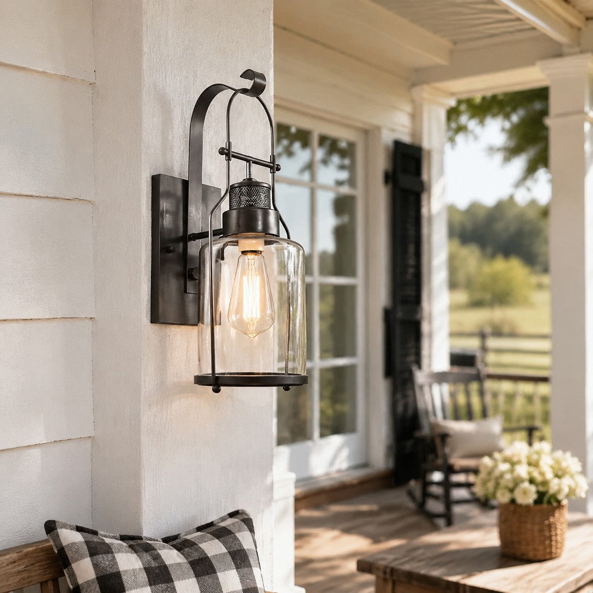 Carson industrial outdoor wall sconce, product photo 5