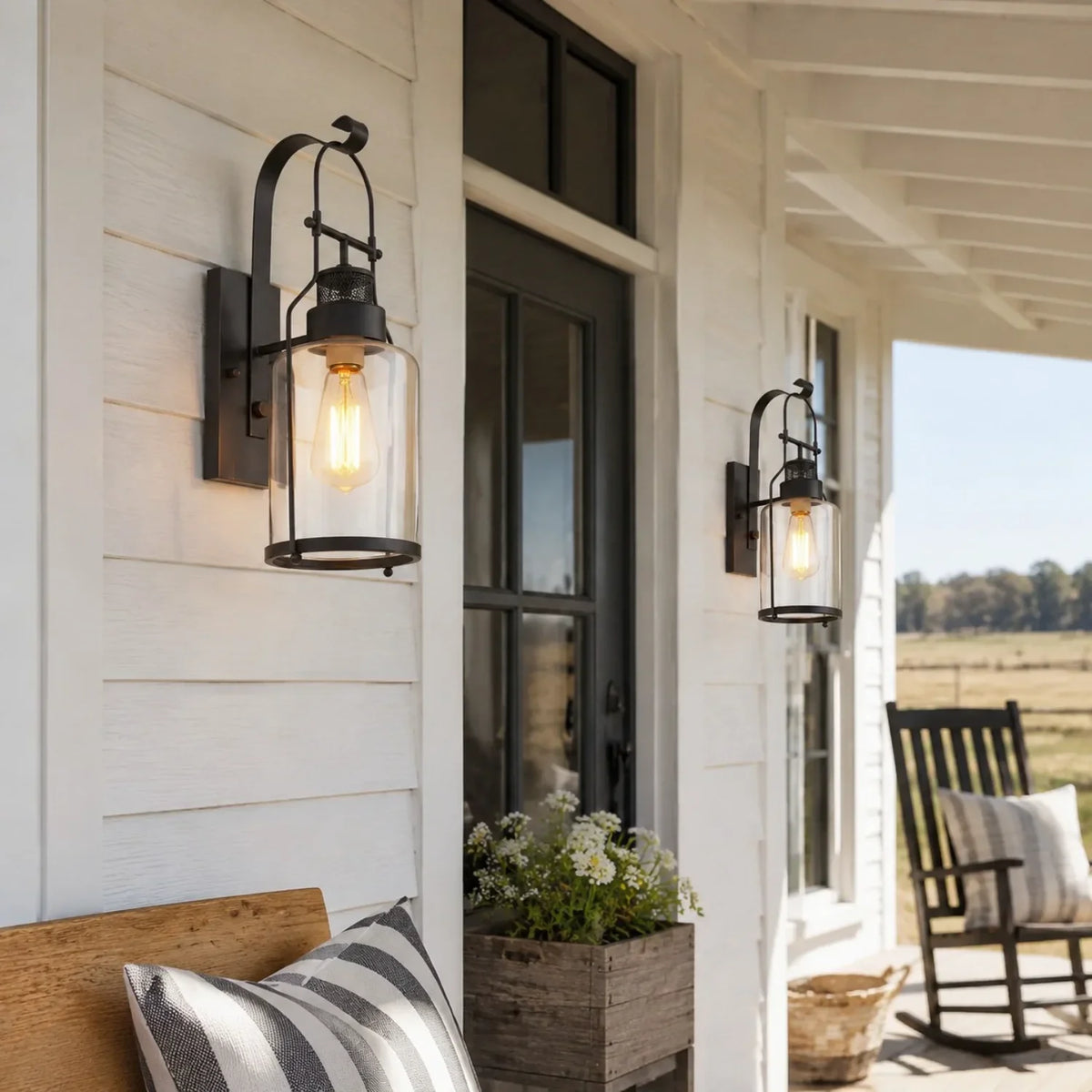Carson glass jar wall sconce for porches and entries, product photo 7