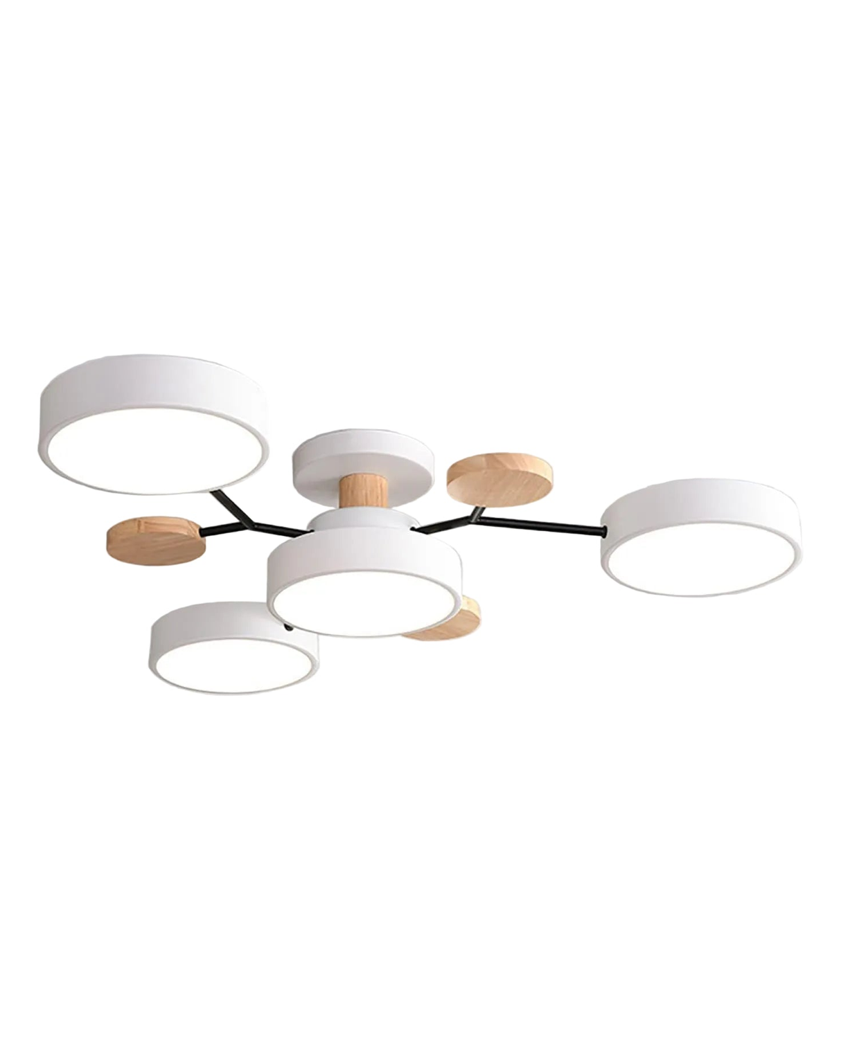 Circa multi-arm ceiling light, white finish, studio on white