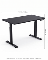Altura standing desk dimensions diagram