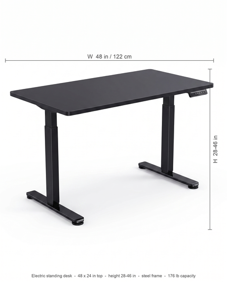 Altura standing desk dimensions diagram