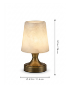 Linnea dimensions diagram 9.5 in / 24 cm tall and 4.5 in / 11.4 cm base