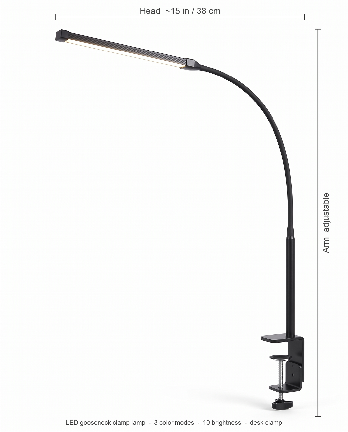 Arco clamp lamp dimensions diagram