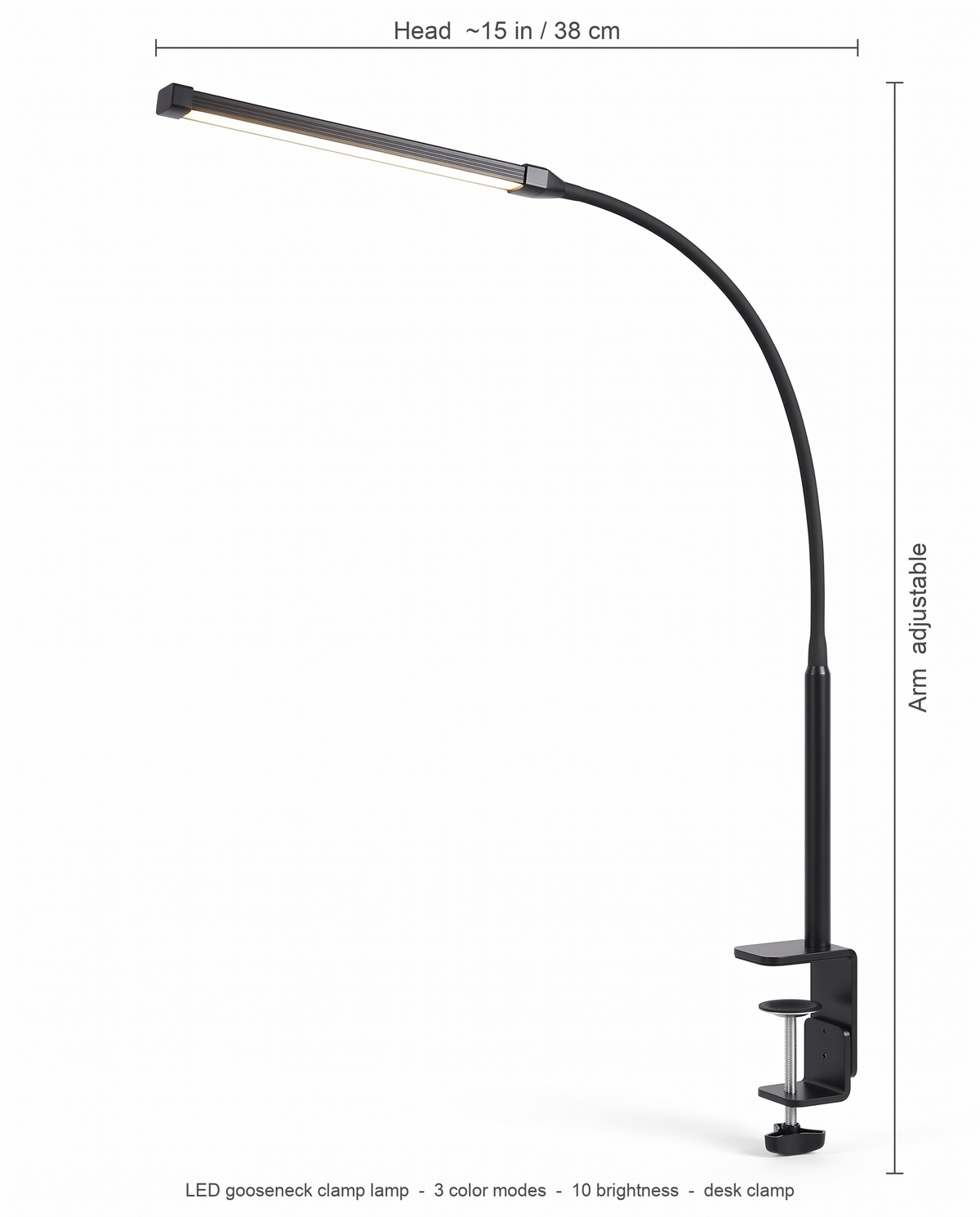 Arco clamp lamp dimensions diagram