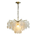 Coastal Capiz Shell Chandelier 4-Light 22 Inch with Antique Gold Finish