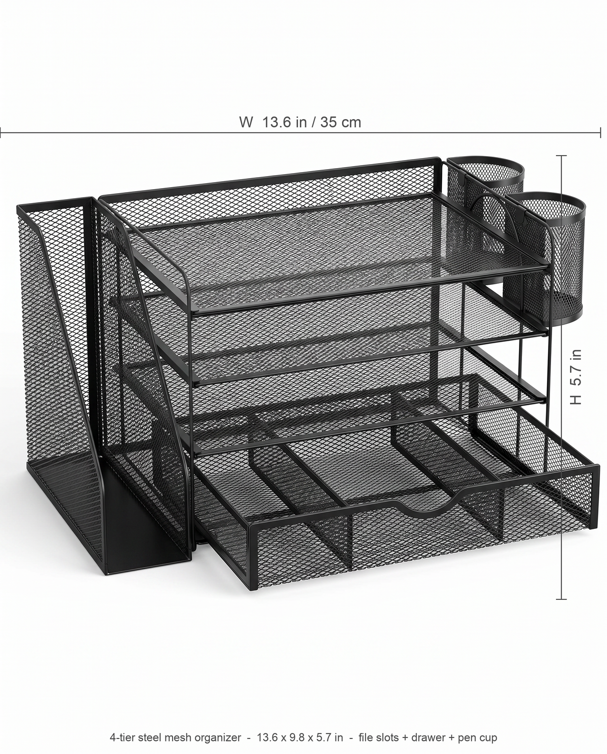 Ordine organizer dimensions diagram