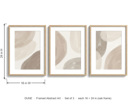 Dune art set dimensions each 16 by 24 inches, set of 3