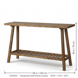 Rowan console dimensions 59 in wide by 30 in high