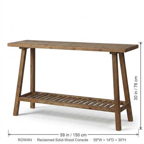 Rowan console dimensions 59 in wide by 30 in high