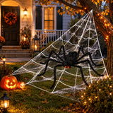 Real giant triangular Halloween spider web product photo
