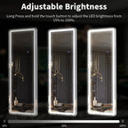 63x20 Inch LED Full Length Floor Mirror with Dimmable Lights and Stand