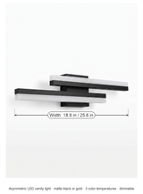 Orla asymmetric vanity light dimensions diagram