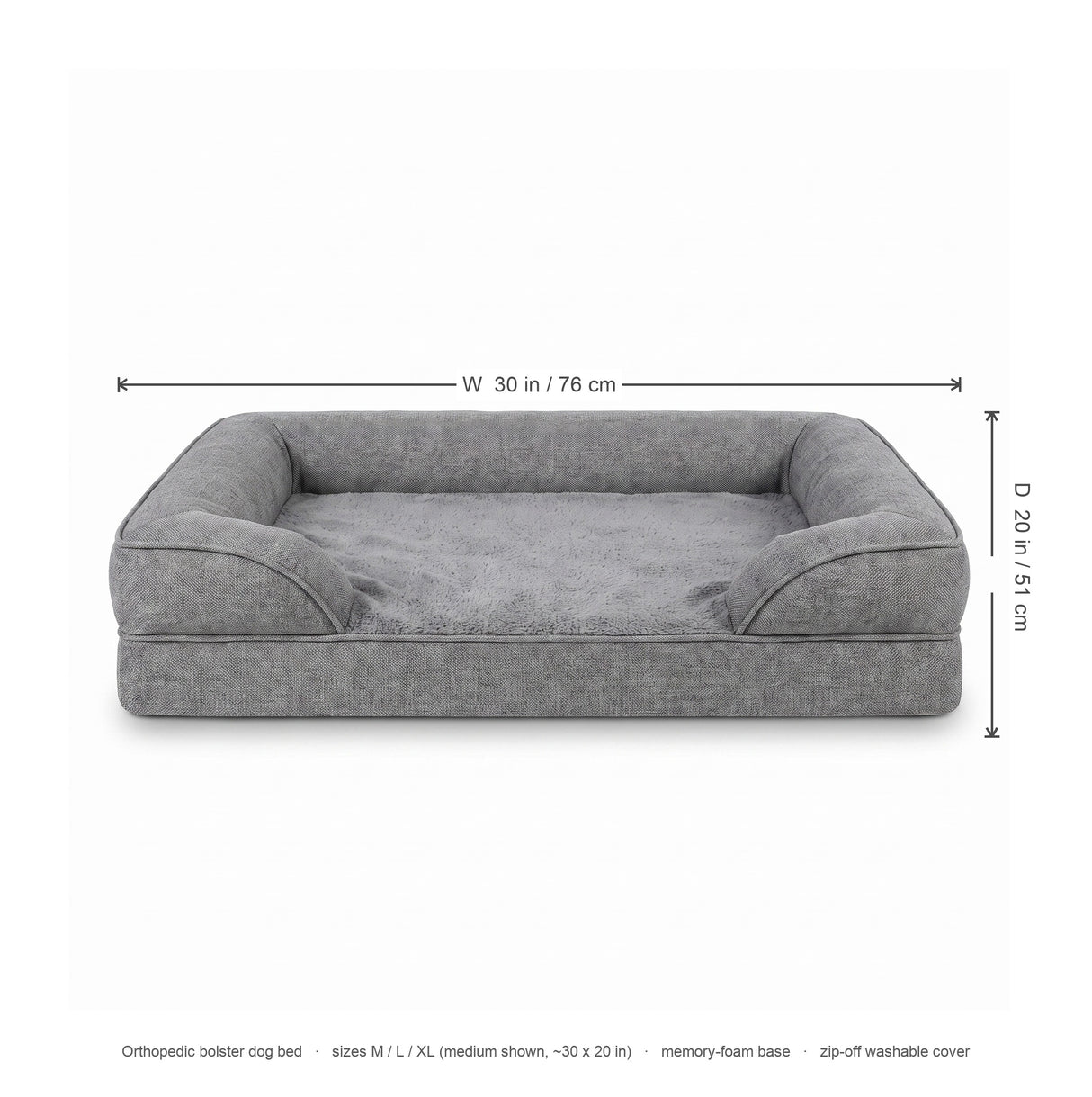 Cove orthopedic dog bed dimensions diagram