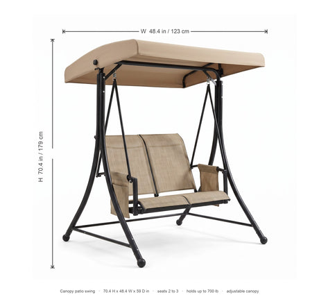 Barcelona outdoor swing dimensions diagram