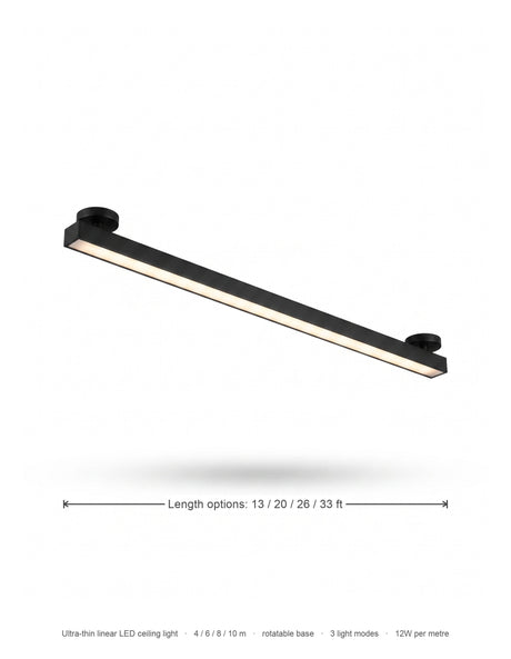 Skyline linear LED ceiling light dimensions diagram