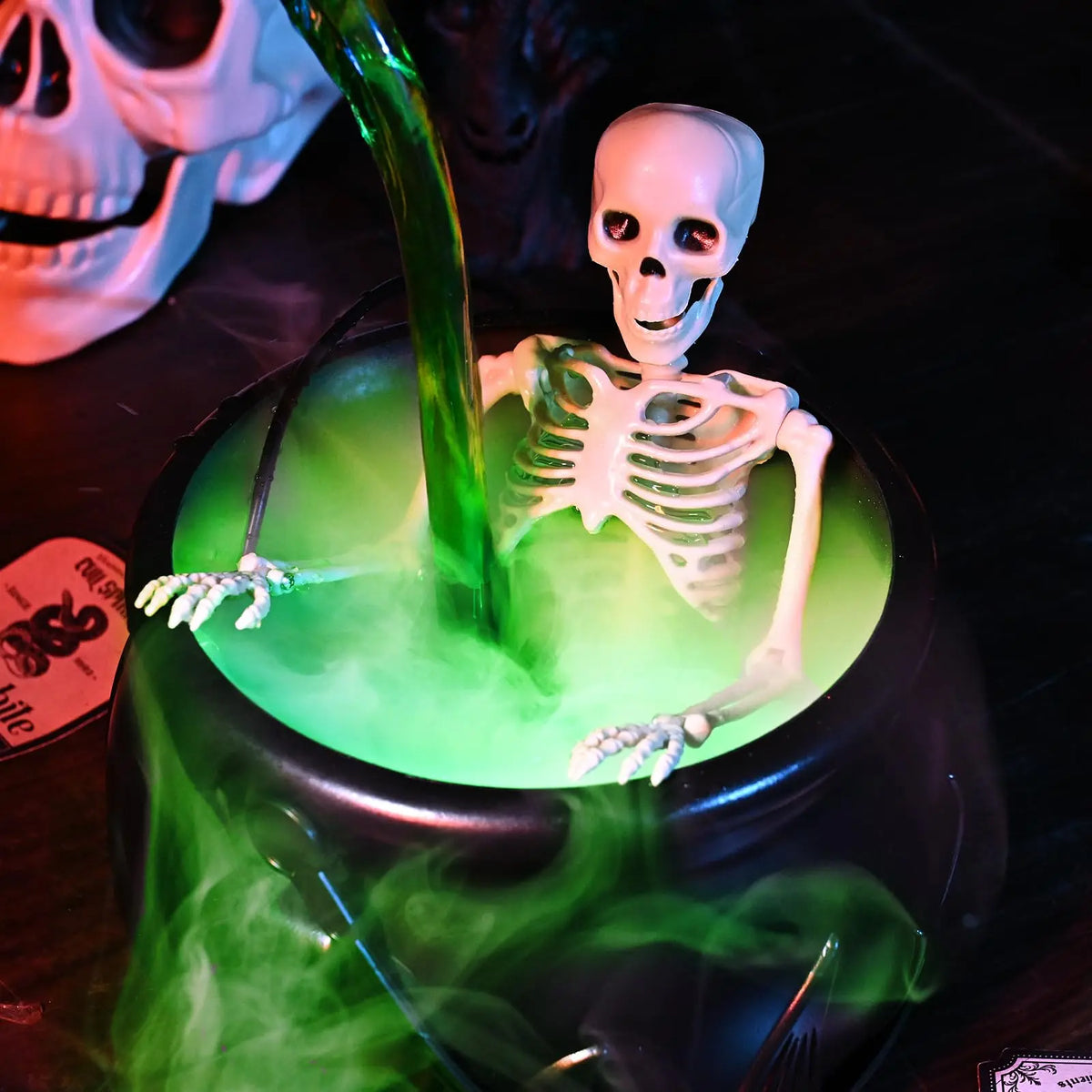 Halloween witch cauldron centerpiece with misting effect, product image 7