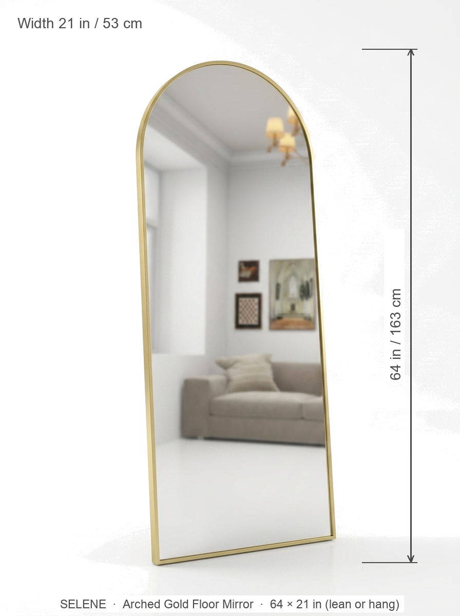 Selene mirror dimensions 64 by 21 inches