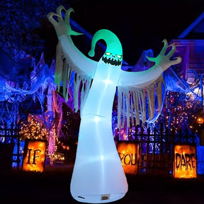 Real 9.8 ft giant ghost inflatable with built-in LEDs