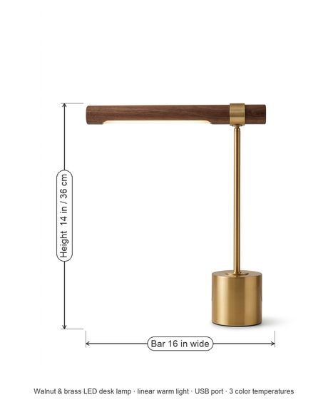 Ivo desk lamp dimensions diagram