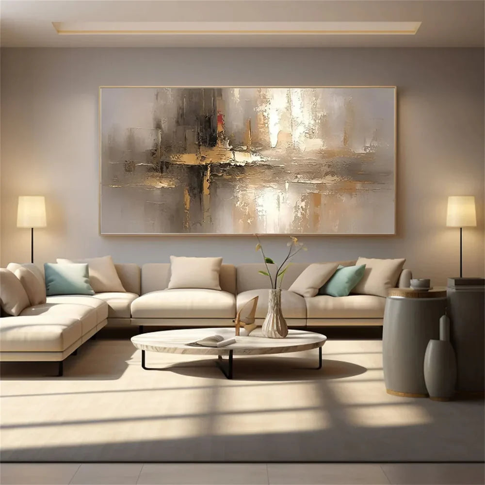 Abstraktes Wandbild, handgemalt auf Leinwand