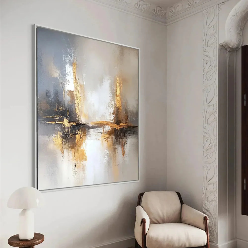 Abstraktes Wandbild, handgemalt auf Leinwand