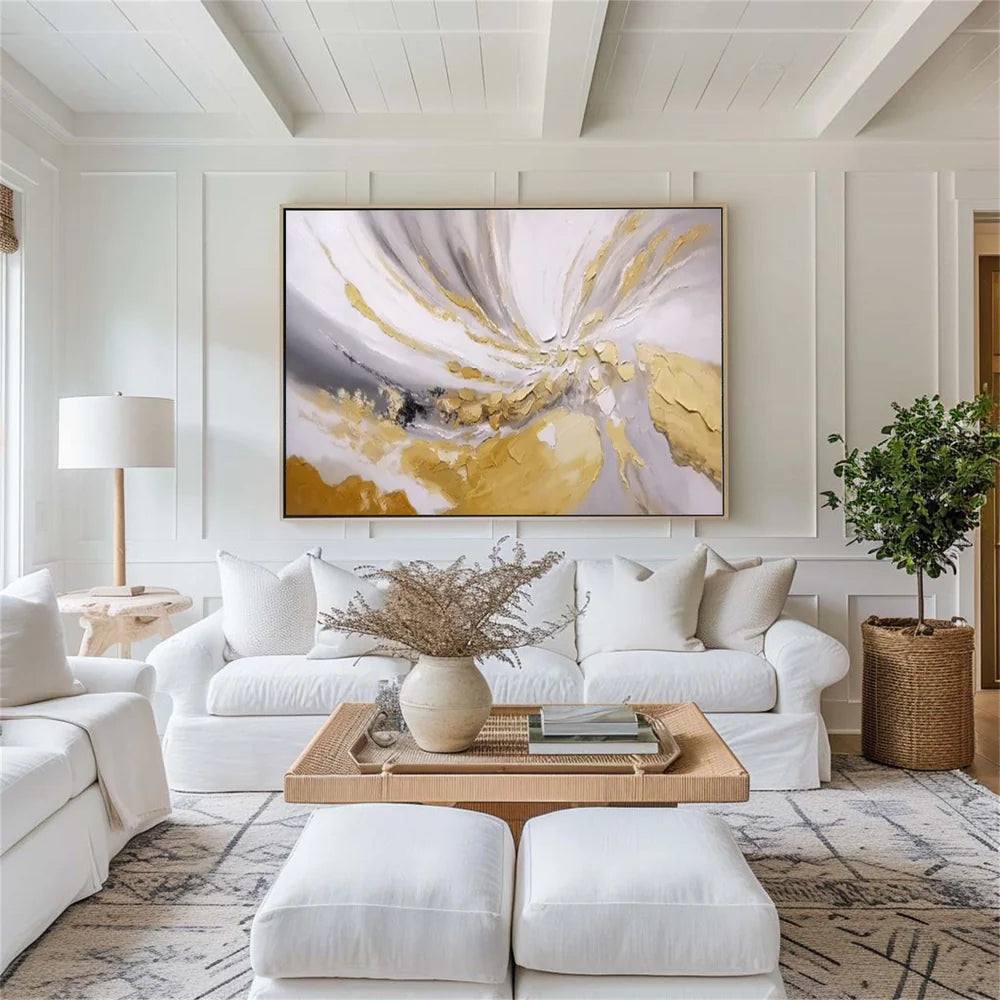 Abstraktes Wandbild, handgemalt auf Leinwand