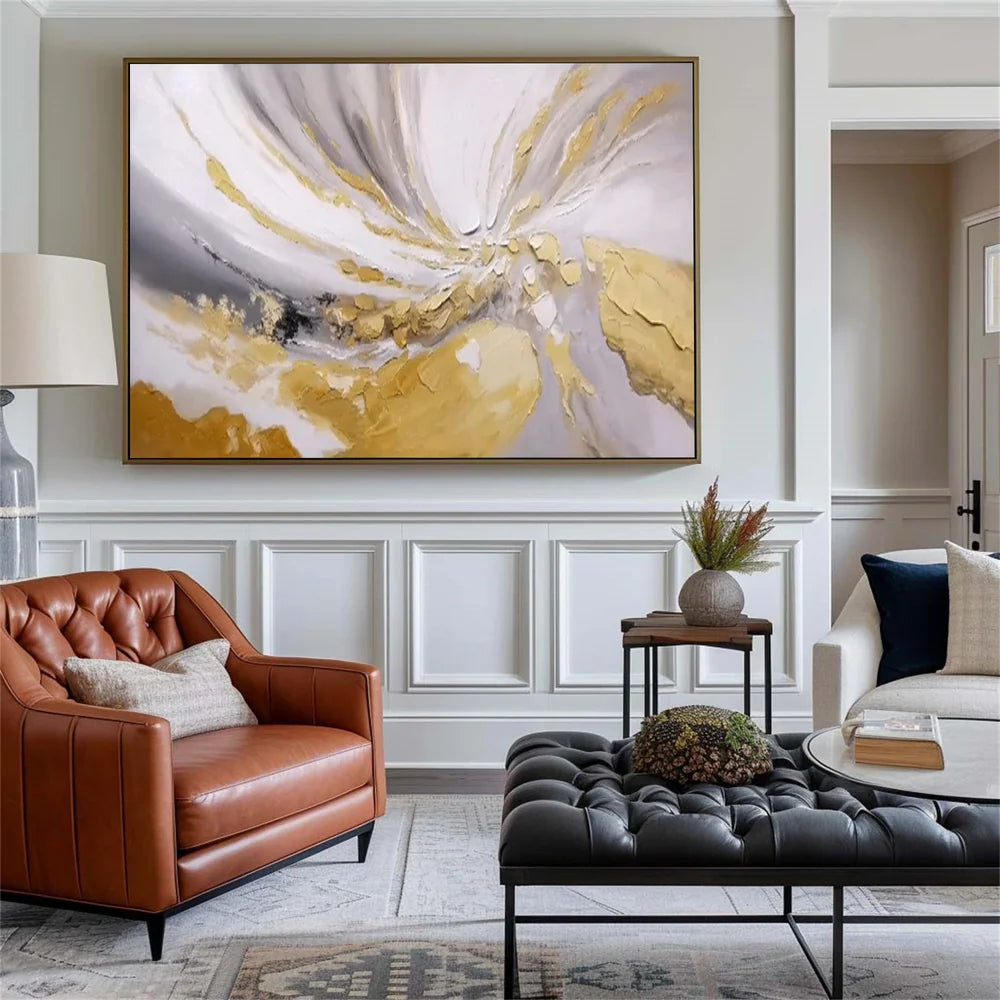 Abstraktes Wandbild, handgemalt auf Leinwand