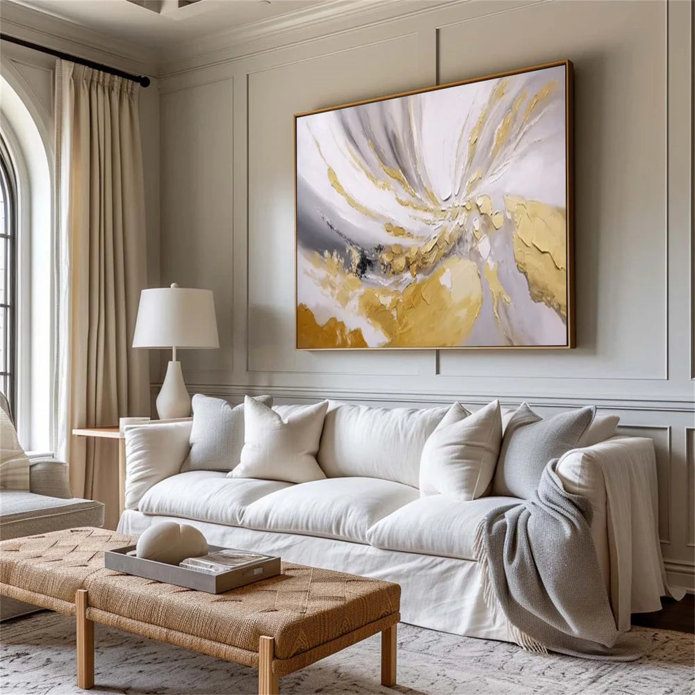 Abstraktes Wandbild, handgemalt auf Leinwand
