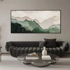Abstract Green Canvas Prints with Hand-Painted Texture | Unique Wall Art for Elegant Home Decor
