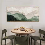 Abstract Green Canvas Prints with Hand-Painted Texture | Unique Wall Art for Elegant Home Decor