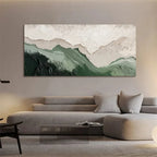 Abstract Green Canvas Prints with Hand-Painted Texture | Unique Wall Art for Elegant Home Decor