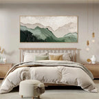 Abstract Green Canvas Prints with Hand-Painted Texture | Unique Wall Art for Elegant Home Decor