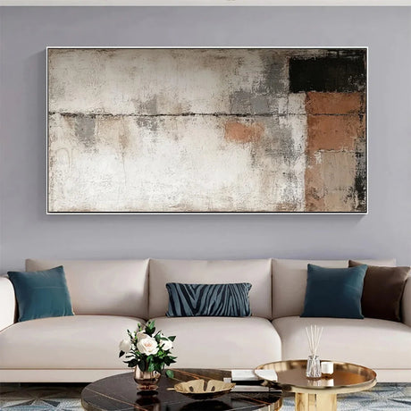 Abstract Wall Art | Hand-Painted Canvas Prints with Geometry Lines | Unique Wall Decor for Artistic Ambiance