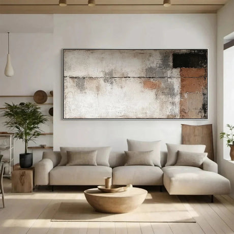Abstract Wall Art | Hand-Painted Canvas Prints with Geometry Lines | Unique Wall Decor for Artistic Ambiance