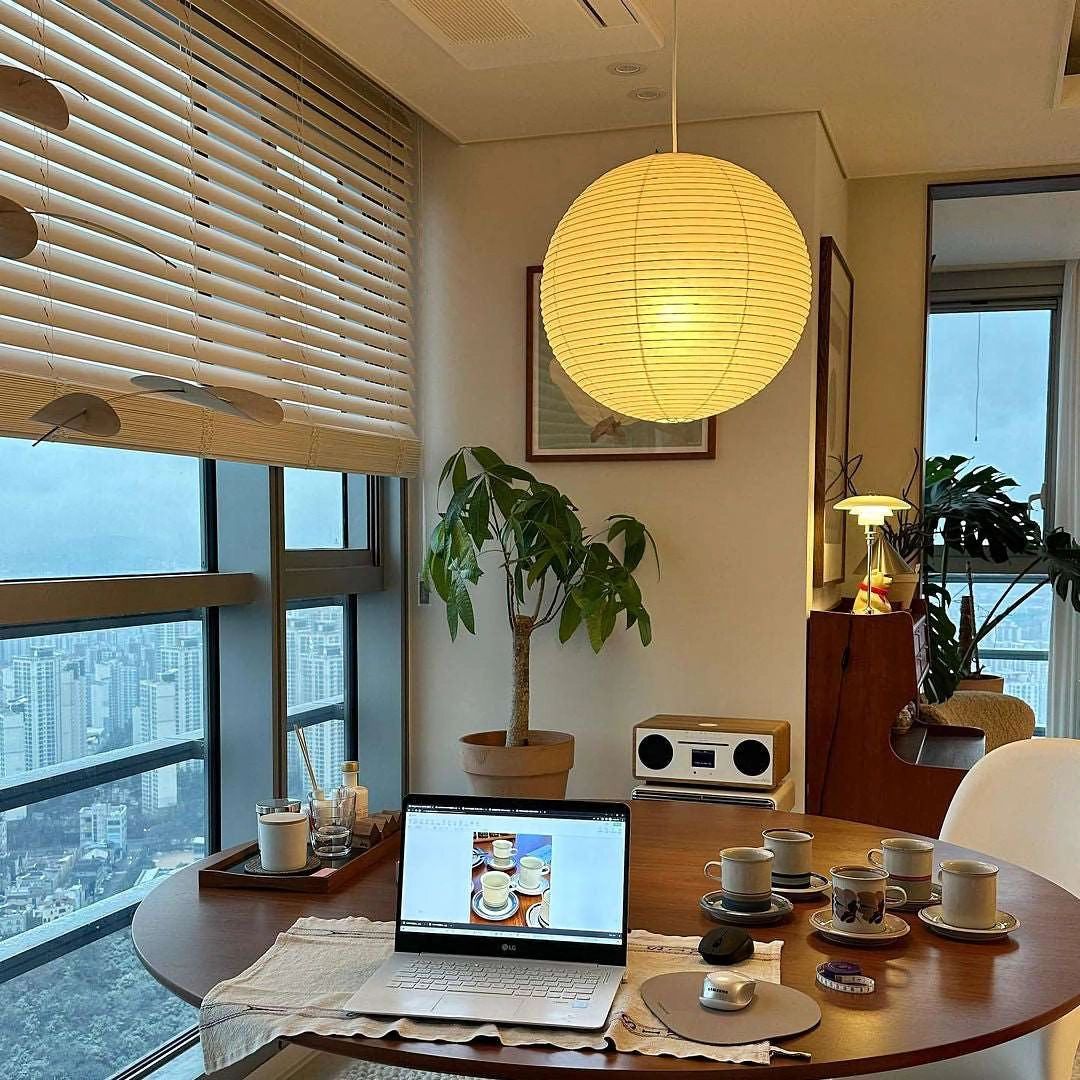 Japanese Pendant Light Akari Collection Iconic Paper Lantern