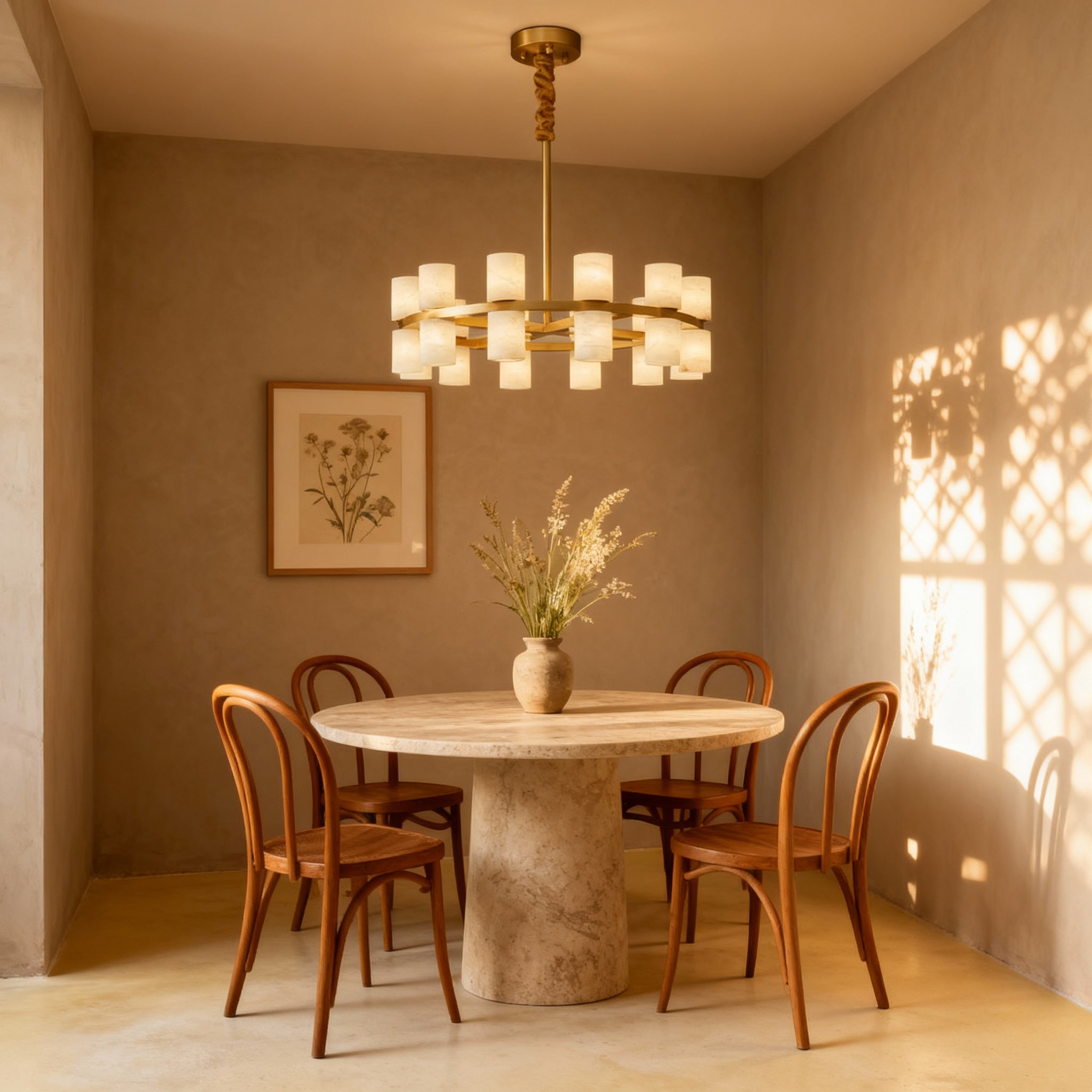 AlabasterGlow | Elegant Modern Brass Kitchen Pendant Lighting Fixture
