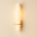 AlabasterGlow | Elegant Modern Wall Sconce Lighting with Copper Accents