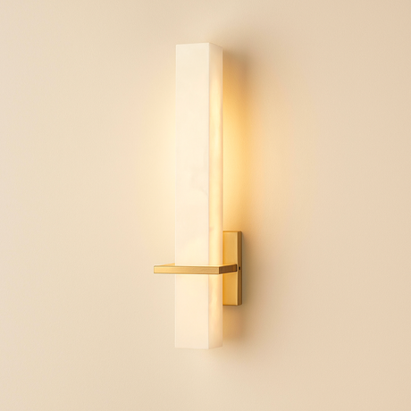 AlabasterGlow | Elegant Modern Wall Sconce Lighting with Copper Accents